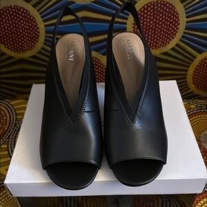 Alfani Black High Heel Peep-Toe Mules